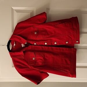 Westport red short sleeve denim jacket